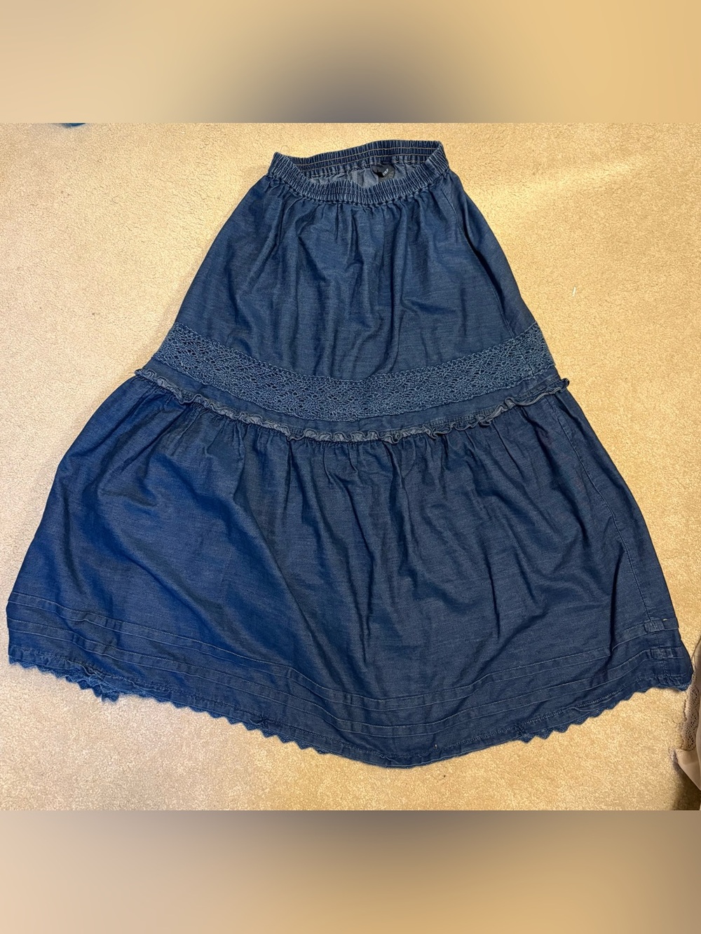 Vintage Liz (Claiborne) Sport 100% cotton denim maxi skirt